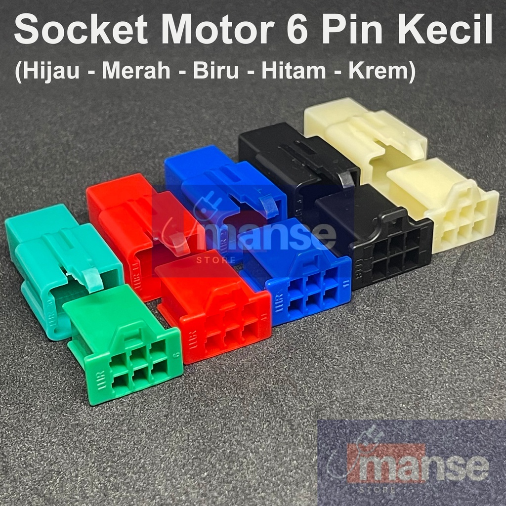 Jual Socket Motor 6 Pin Kecil / Soket Konektor Kabel 6 Pin Warna (Set ...