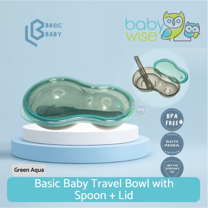 Jual Basic Baby Travel Bowl with Spoon + Lid Mangkuk Makan Anak