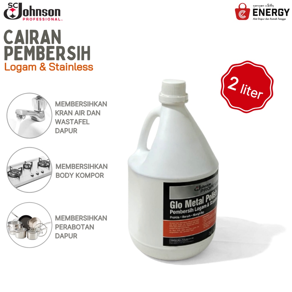 Jual Glo Metal Polish Sc Johnson pembersih logam dan stainless 2 Liter ...