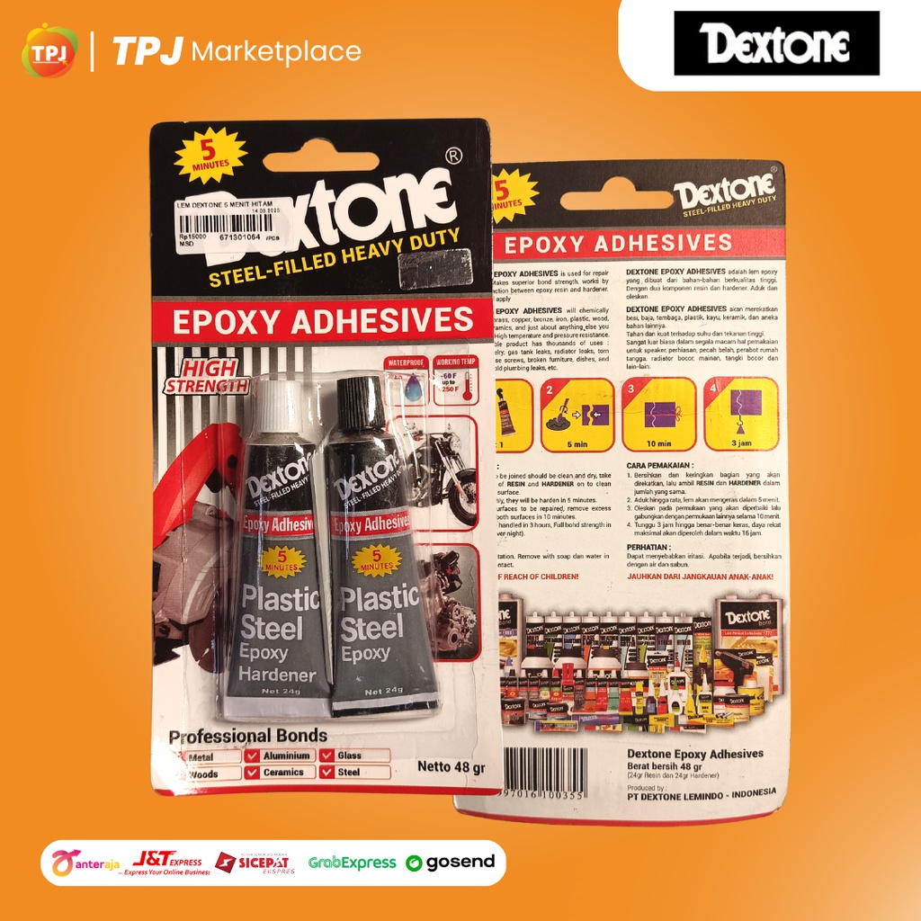 Jual LEM EPOXY / LEM CAMPUR / BESI / SERBAGUNA DEXTONE 5 MENIT HITAM ...