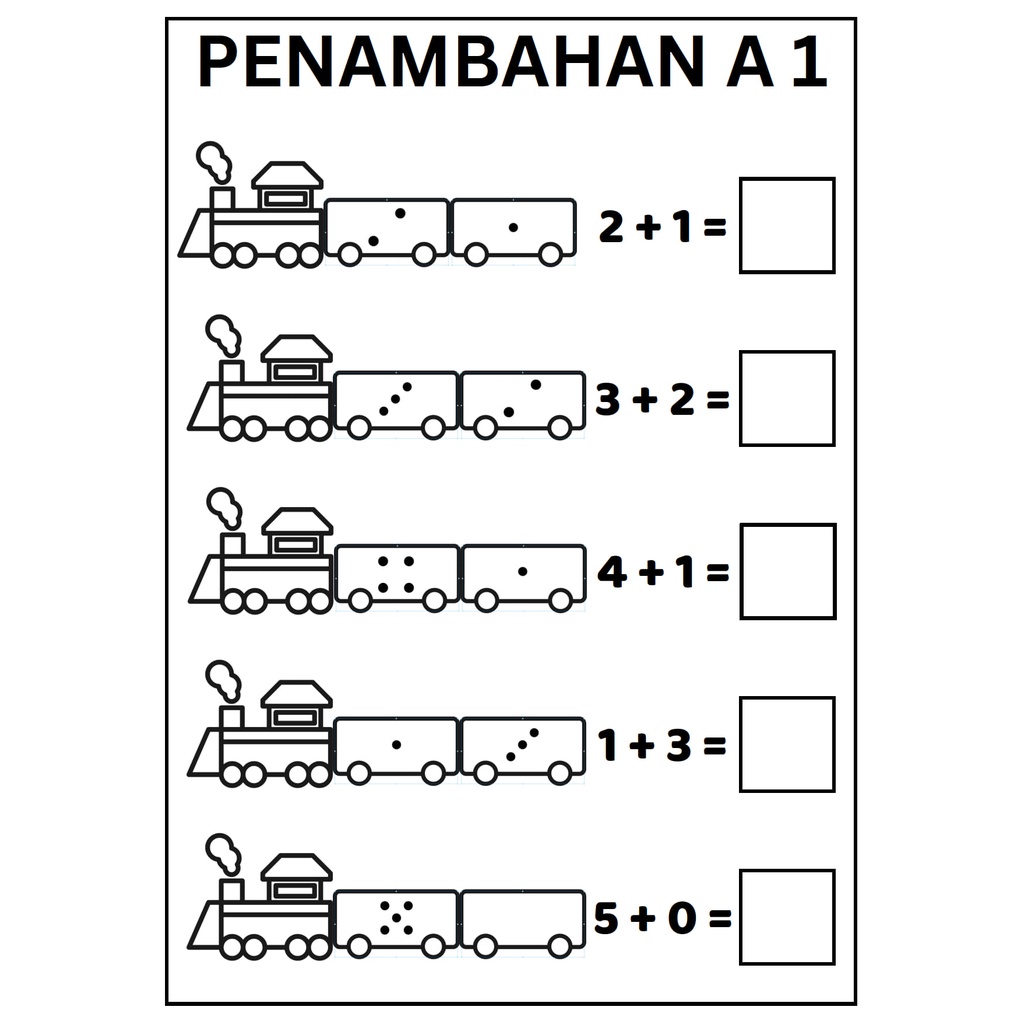 Jual Printable Worksheet Anak 3 Tahun [PENAMBAHAN] - Lembar Kerja Anak