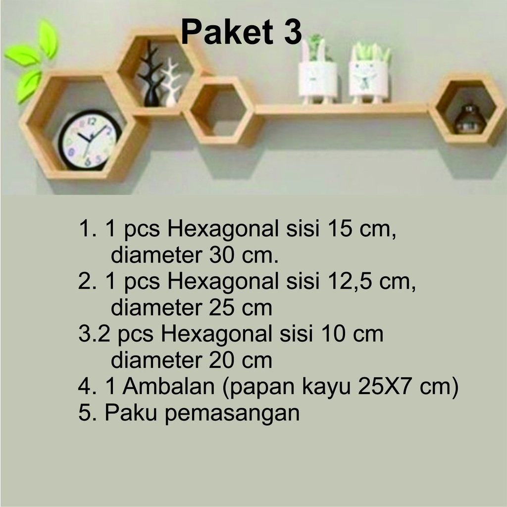 Jual Rak hexagonal desain modern aestetic minimalis ambalan set rak ...