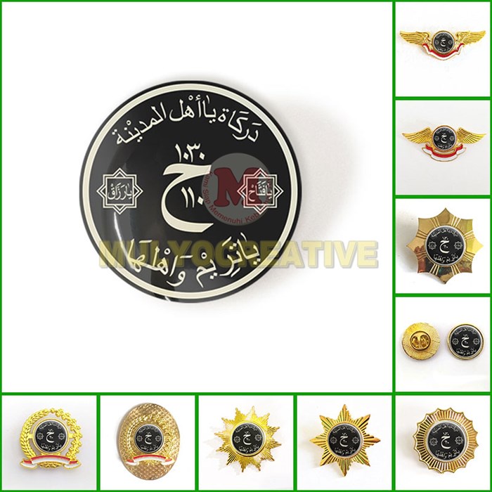 Jual Pin Darkah ya Ahlal Madinah Pin Bros Wing Logo Hitam Putih ...