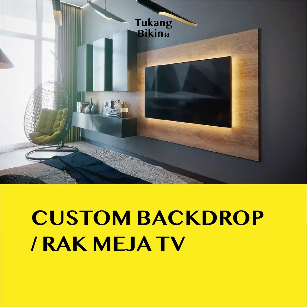 Jual CUSTOM BACKDROP / RAK MEJA TV | Shopee Indonesia