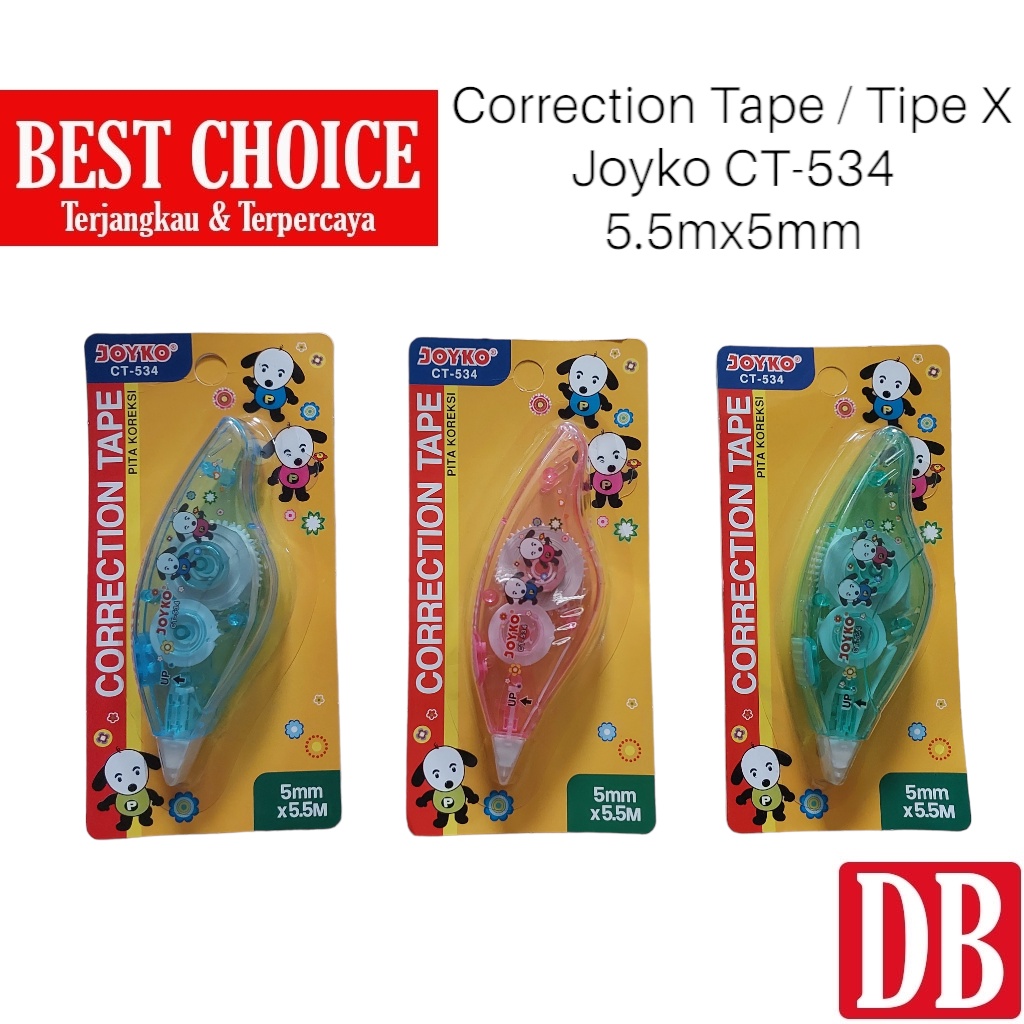 Jual Correction Tape / Tipe X Roll / Tipex Kertas / Tip Ex Joyko CT 534