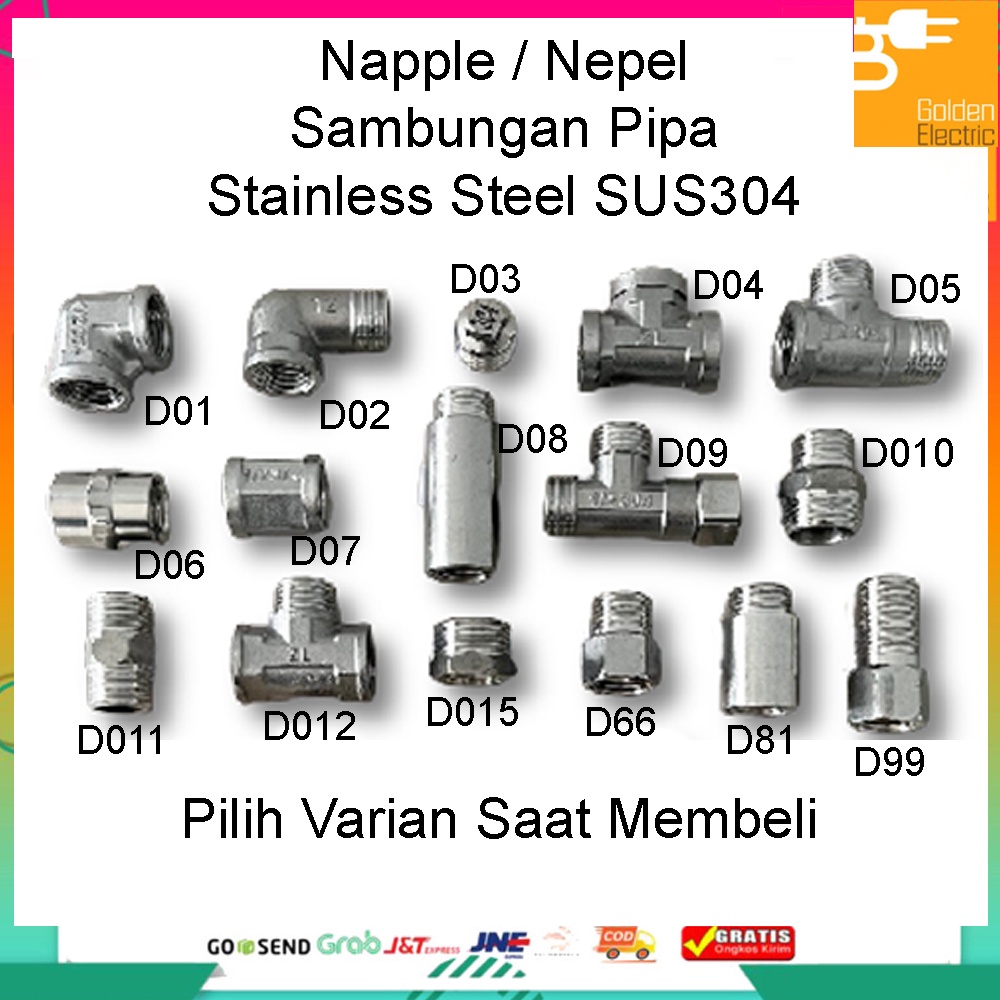 Jual Double Nepel Napple T L Sock Drat Luar Sok Sambungan Kran Keran ...