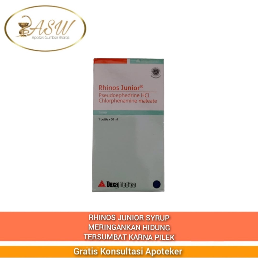Jual RHINOS JUNIOR SYRUP 60ML / OBAT PILEK HIDUNG TERSUMBAT Shopee