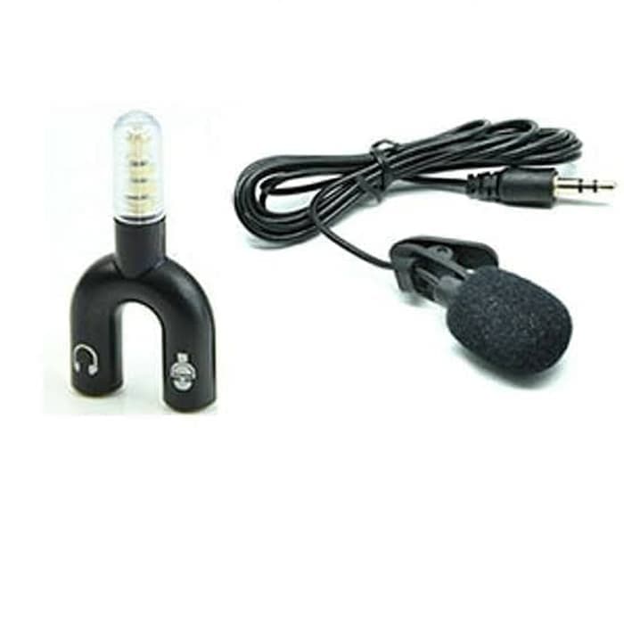 Jual Paket Microphone + Audio Splitter U (AudioMic) Jack 3.5 mm