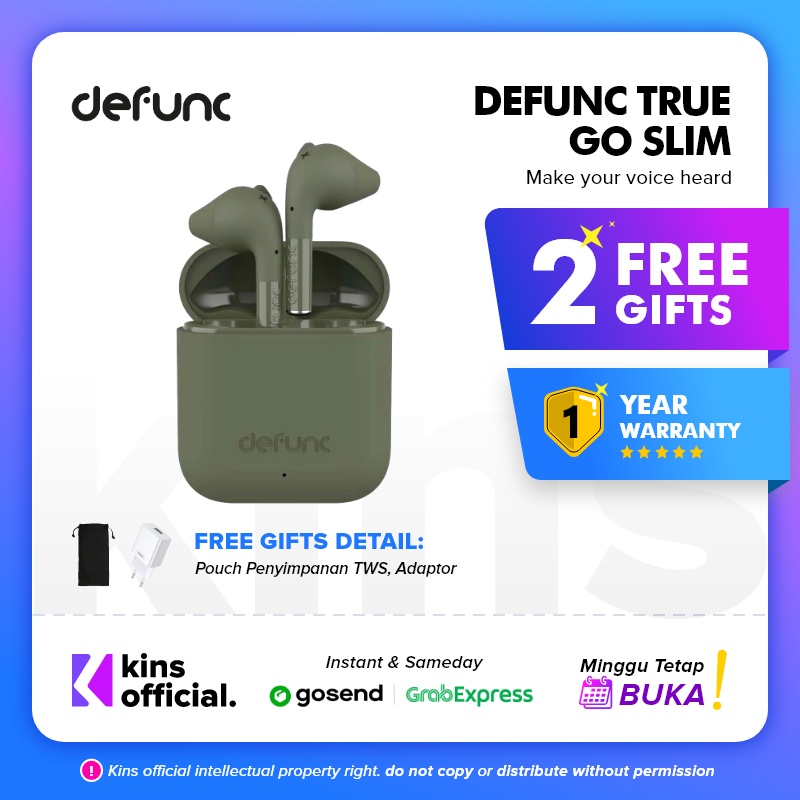 Jual Defunc True Go Slim True Wireless Earbuds Earphone TWS True