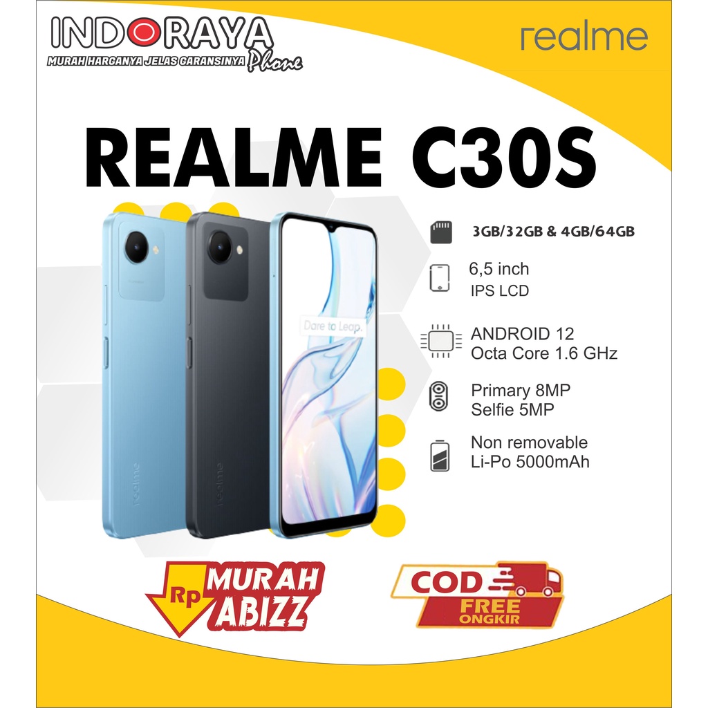 Jual Realme C30s 4GB / 64GB | 4/64 GB | 3GB / 32GB | 3/32 GB | Kamera ...