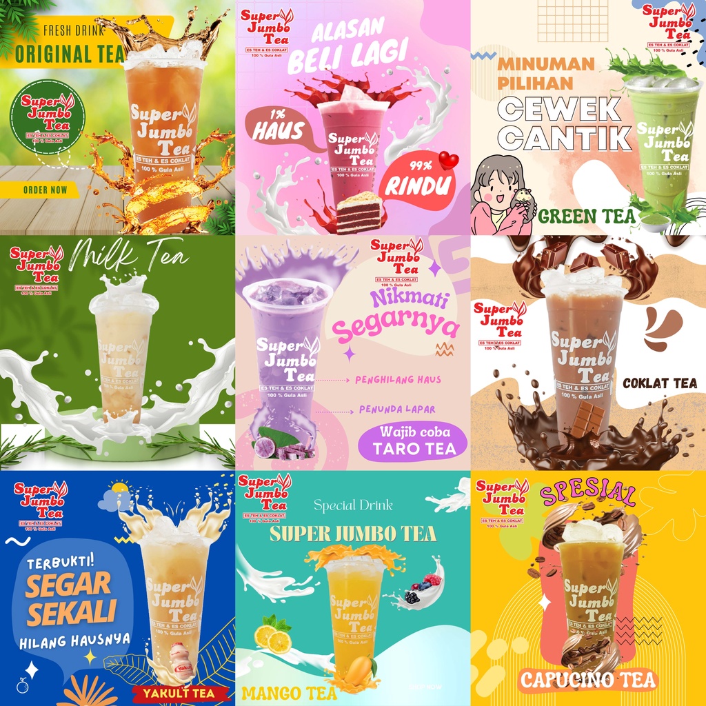 Jual Super Jumbo Tea Paket Lengkap 500 PORSI Gerobak Siap Jualan TEH ...