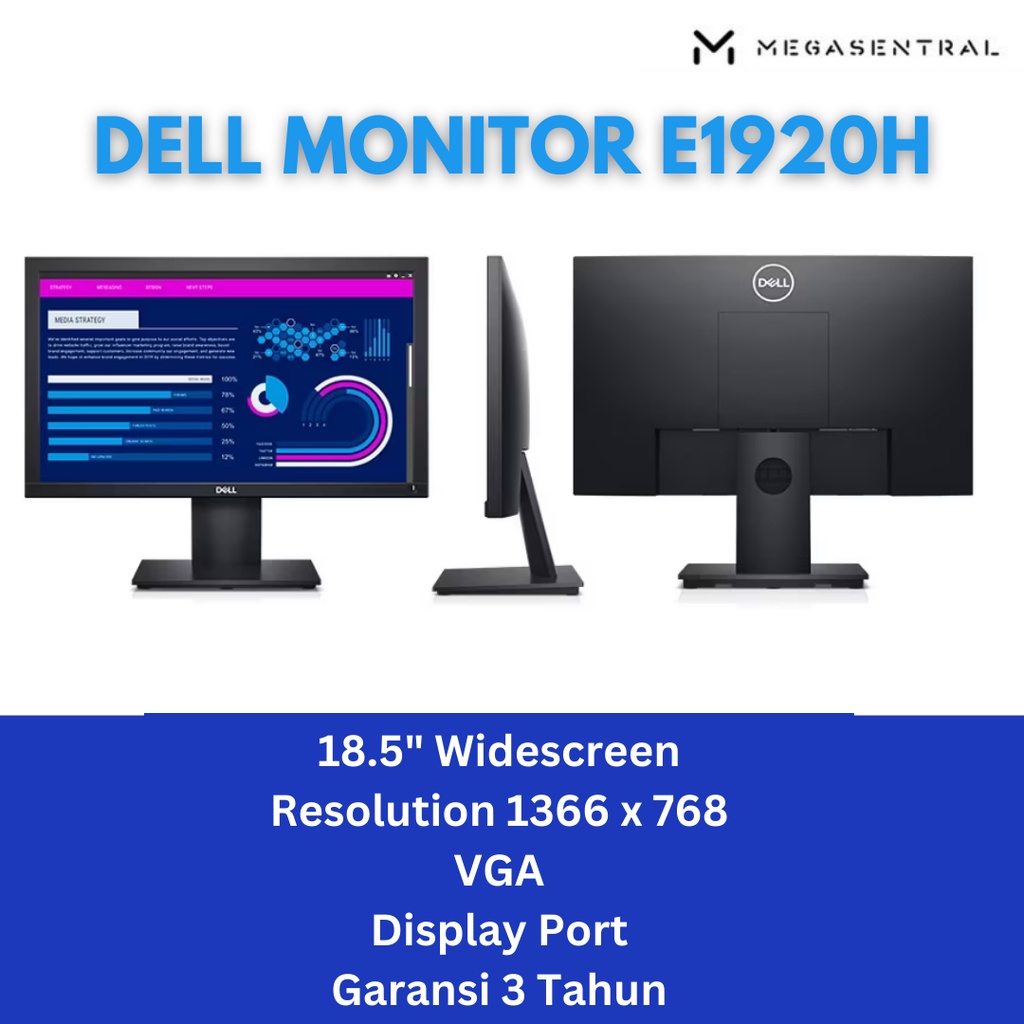 Jual Monitor LED DELL E1920H 18.5" 60Hz VGA DP Garansi Resmi | Shopee ...