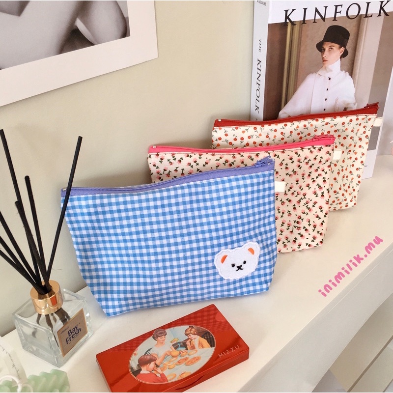 Jual Floral Pouch Pouch Makeup Pouch Medium Pouch Beauty Case