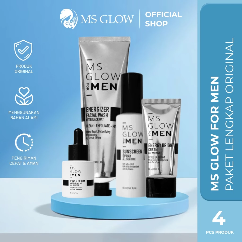 MS Glow Men Paket Lengkap 4 in 1 Original Skincare Pria