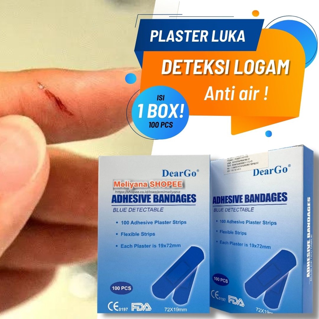 Jual 100pcs Waterproof Band Aid Blue Metal Detectable Bandage For