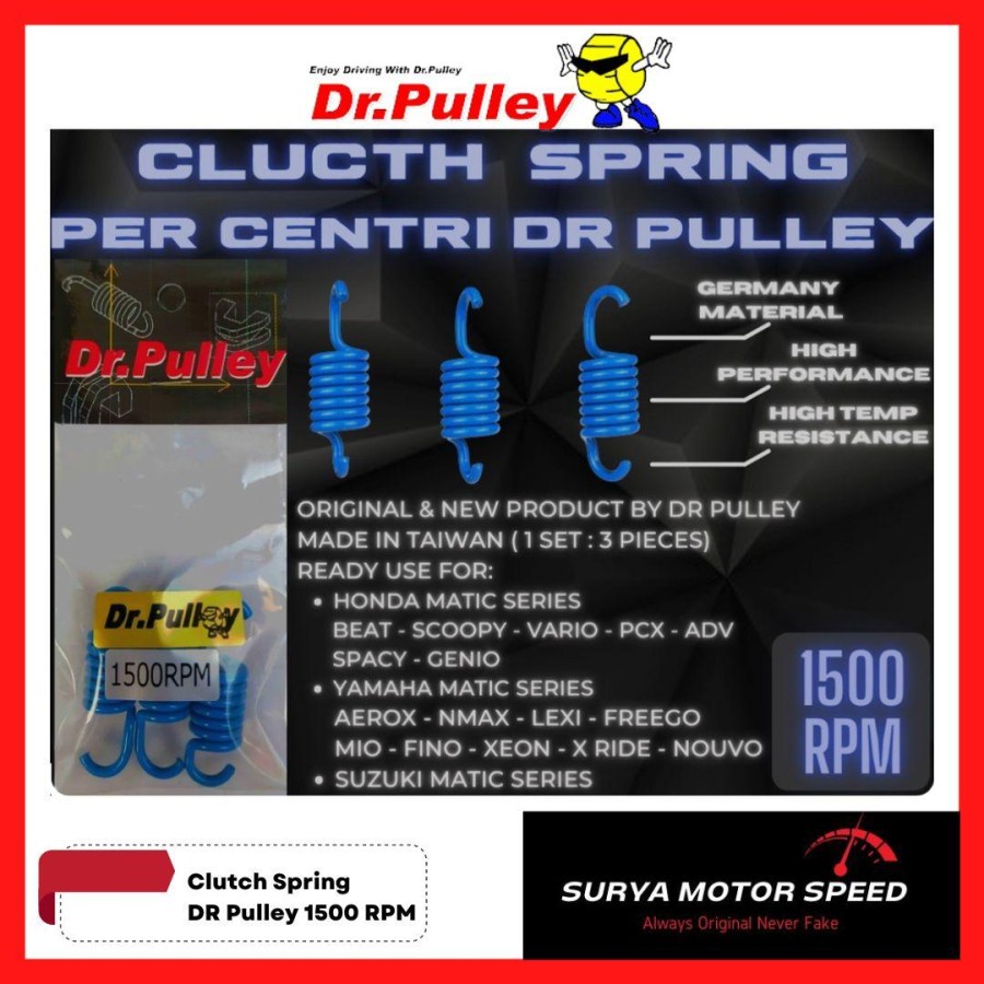 Jual CLUTCH SPRING PER CENTRI SENTRI KAMPAS GANDA DR PULLEY 1500 RPM ...