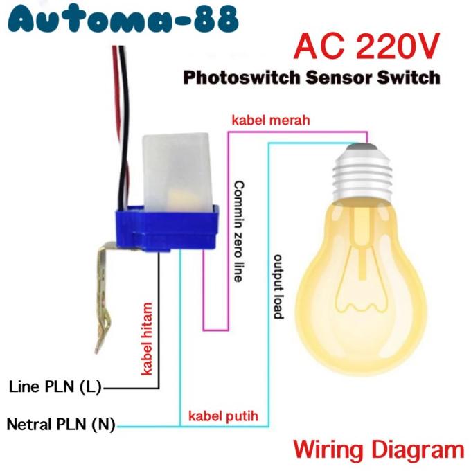 Jual Saklar Otomatis Sensor Cahaya Ac V Photocell Penerangan Jalan Shopee Indonesia