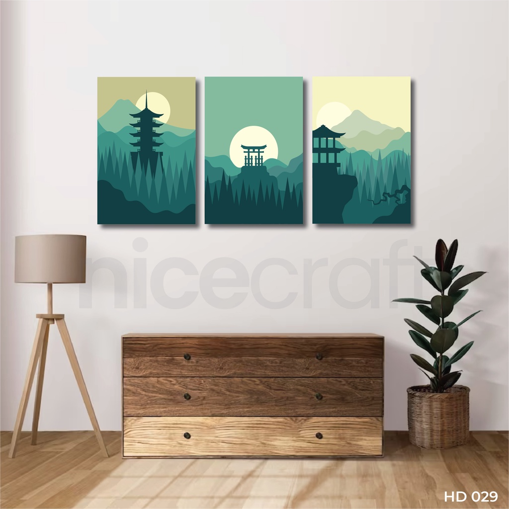 Jual Wall Decor Kayu Simpel Estetik Wall Art Tema Jepang Poster
