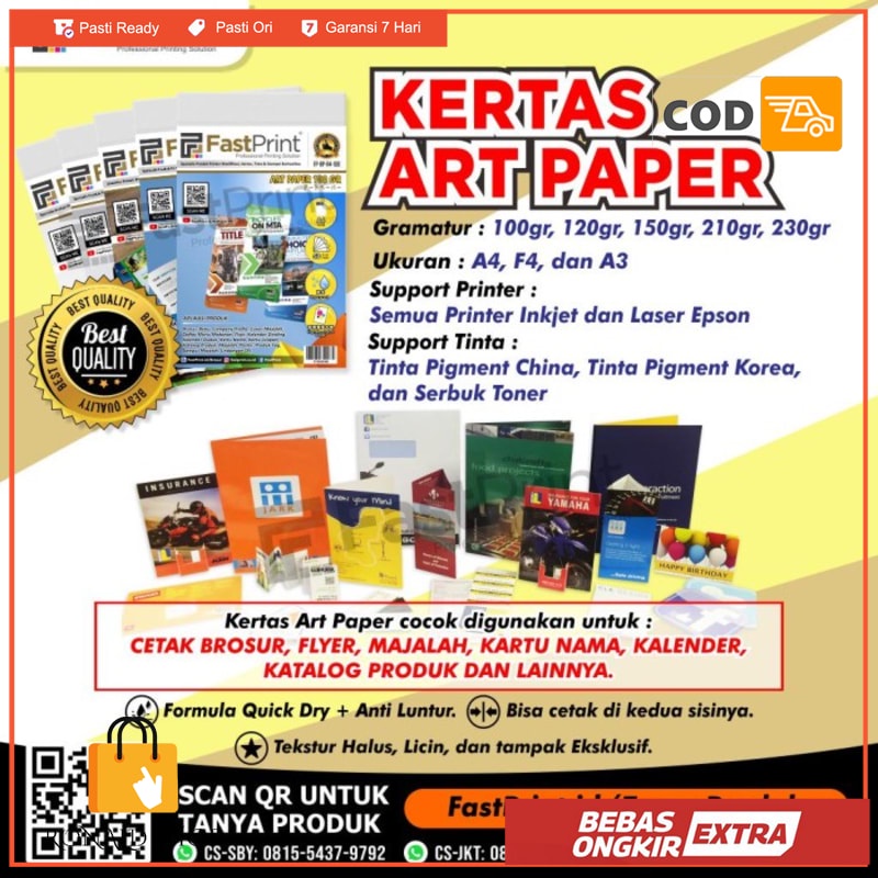 Jual Fast Print Kertas Printer Art Paper Ukuran A4 230 Gram Shopee