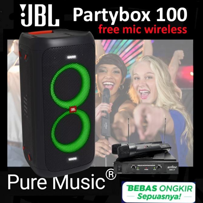 Jual Jbl Partybox 100 Free Mic Wireless Party Box100 Partybox100 Party