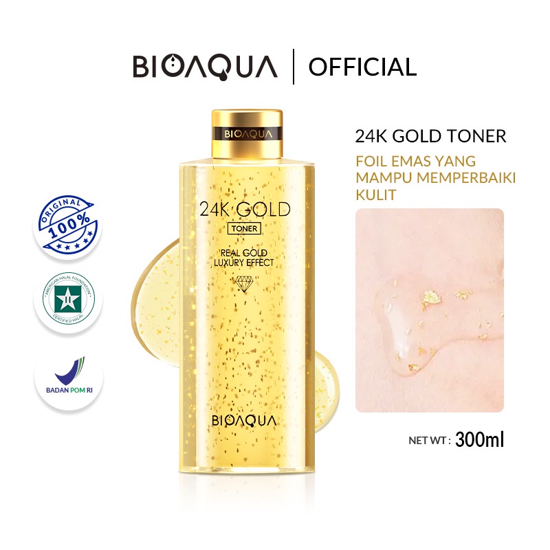 Jual BIOAQUA 24K Gold Face Toner 100ml / 300ml | Shopee Indonesia