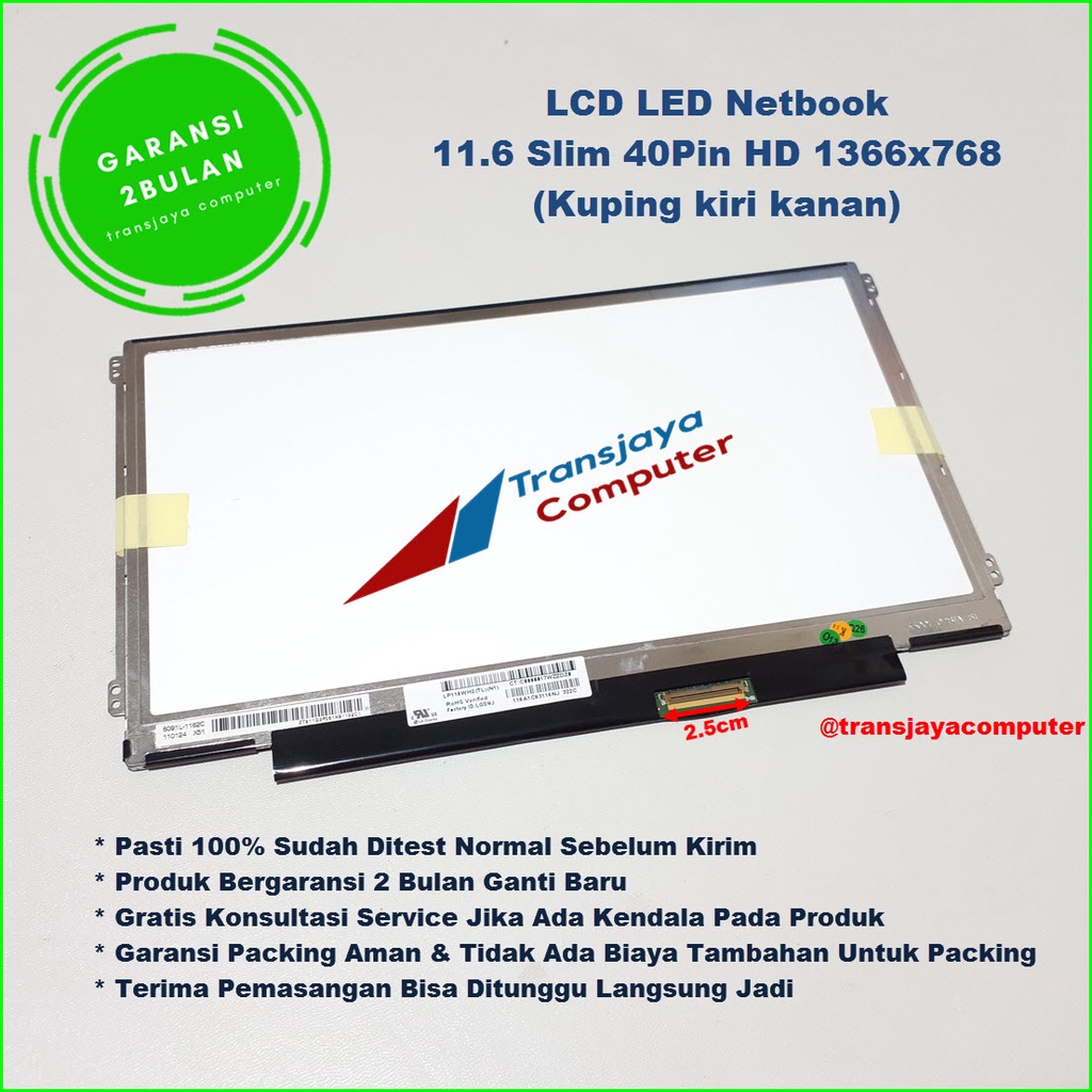 PANNELLO DISPLAY LCD da 11,6 pollici per SONY VAIO VPC-YB20AL/B 40 pin