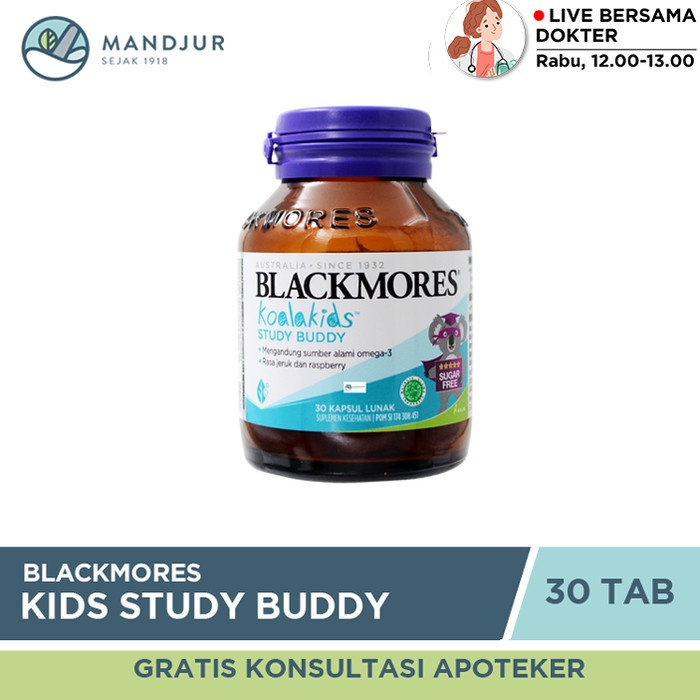 Jual Blackmores Koala Kids Study Buddy 30 Kapsul Suplemen Anak Omega