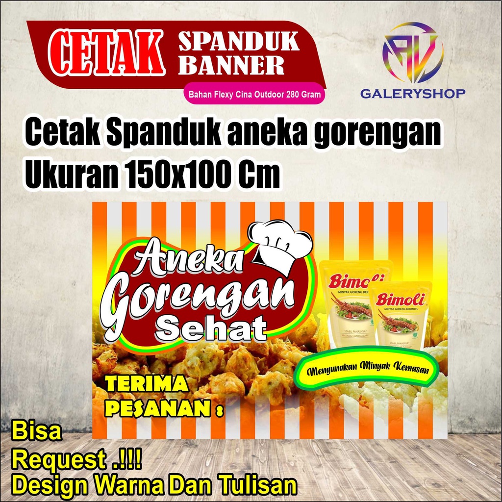 Jual Cetak Spanduk Jualan Aneka Gorengan Sehat Custom X Cm Shopee Indonesia