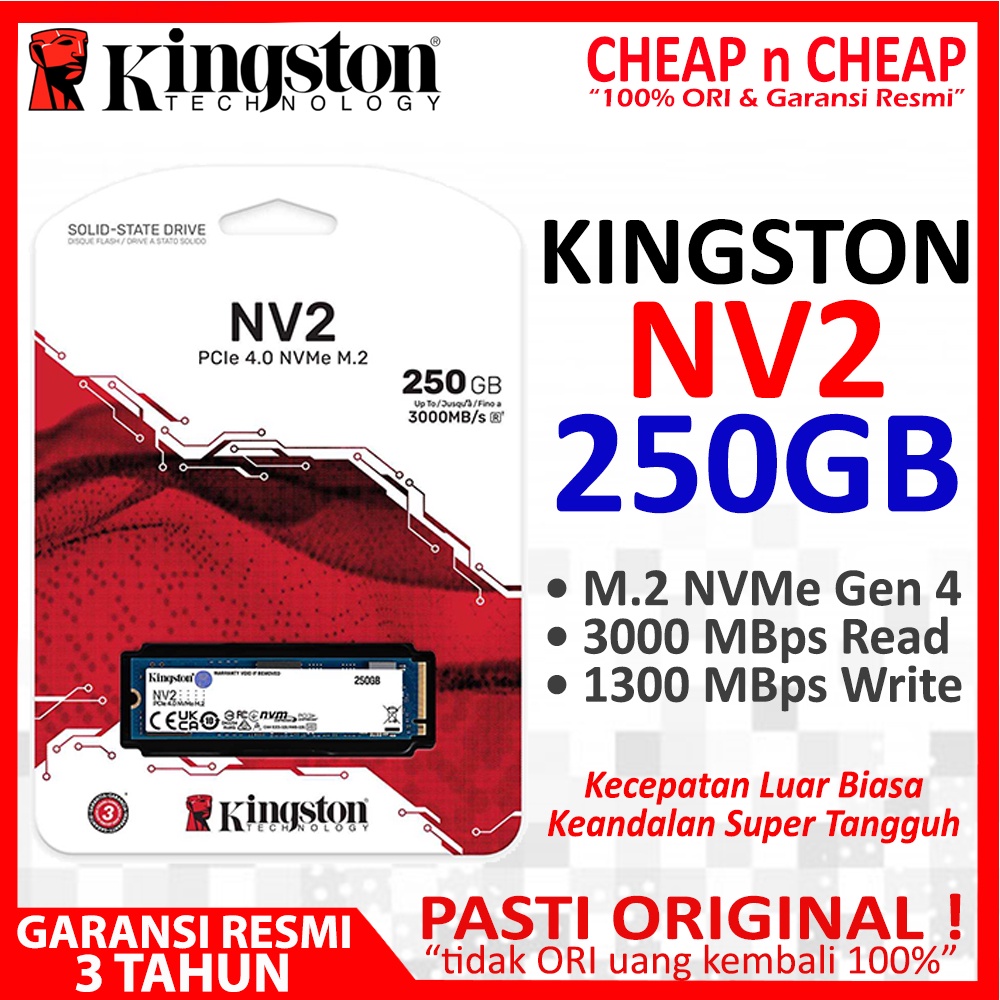 Jual Kingston NV2 250GB M.2 NVMe Gen 4 SSD M2 PCie 4.0 240GB 256GB ...