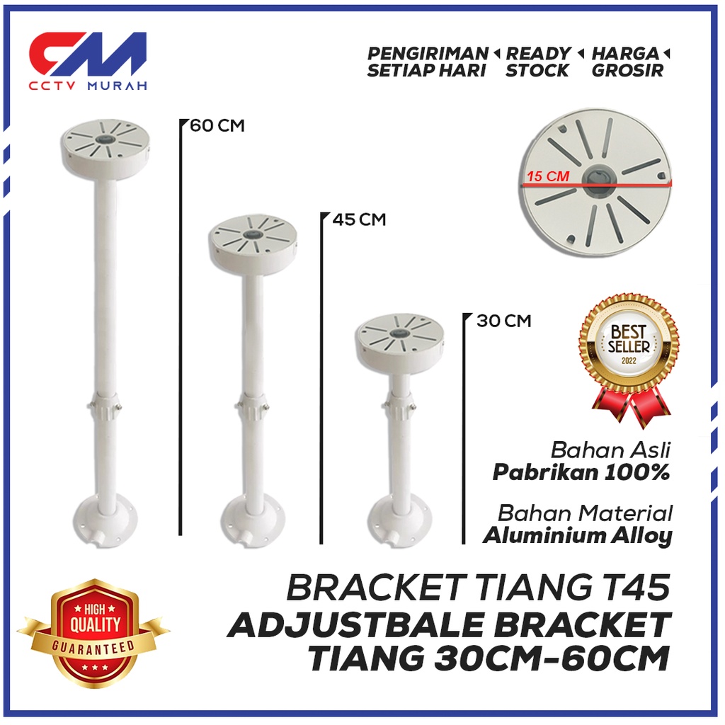 Jual Adjustable Bracket Tiang CCTV Outdoor, Panjang 30 cm 60 meter cm