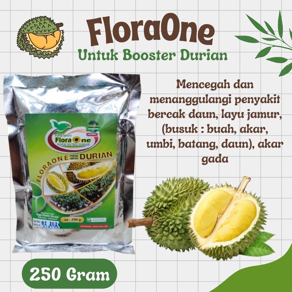 Jual Pupuk Hayati Floraone Durian Gram Pupuk Booster Durian Cepat Besar Dan Berbuah Lebat