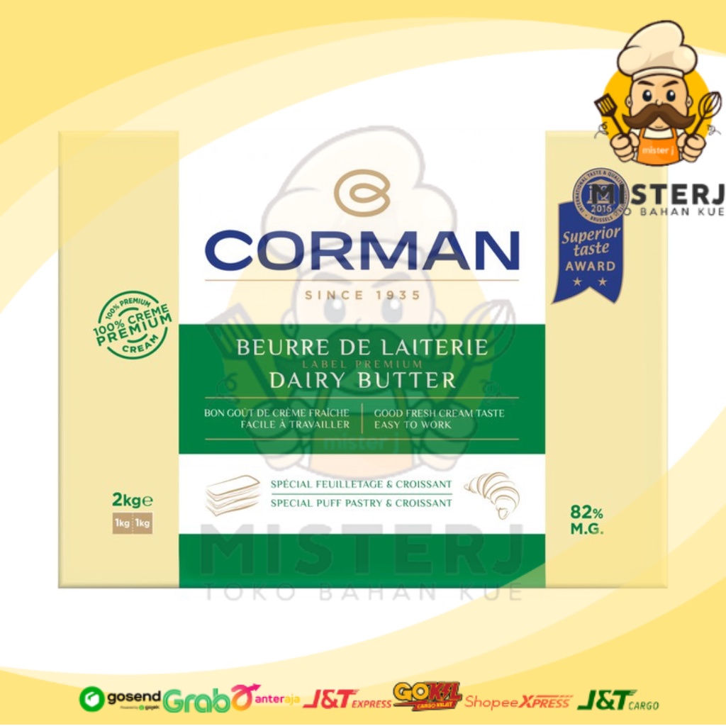 Jual Corman Dairy Butter Sheet Special Kemasan Repack 250 Gram