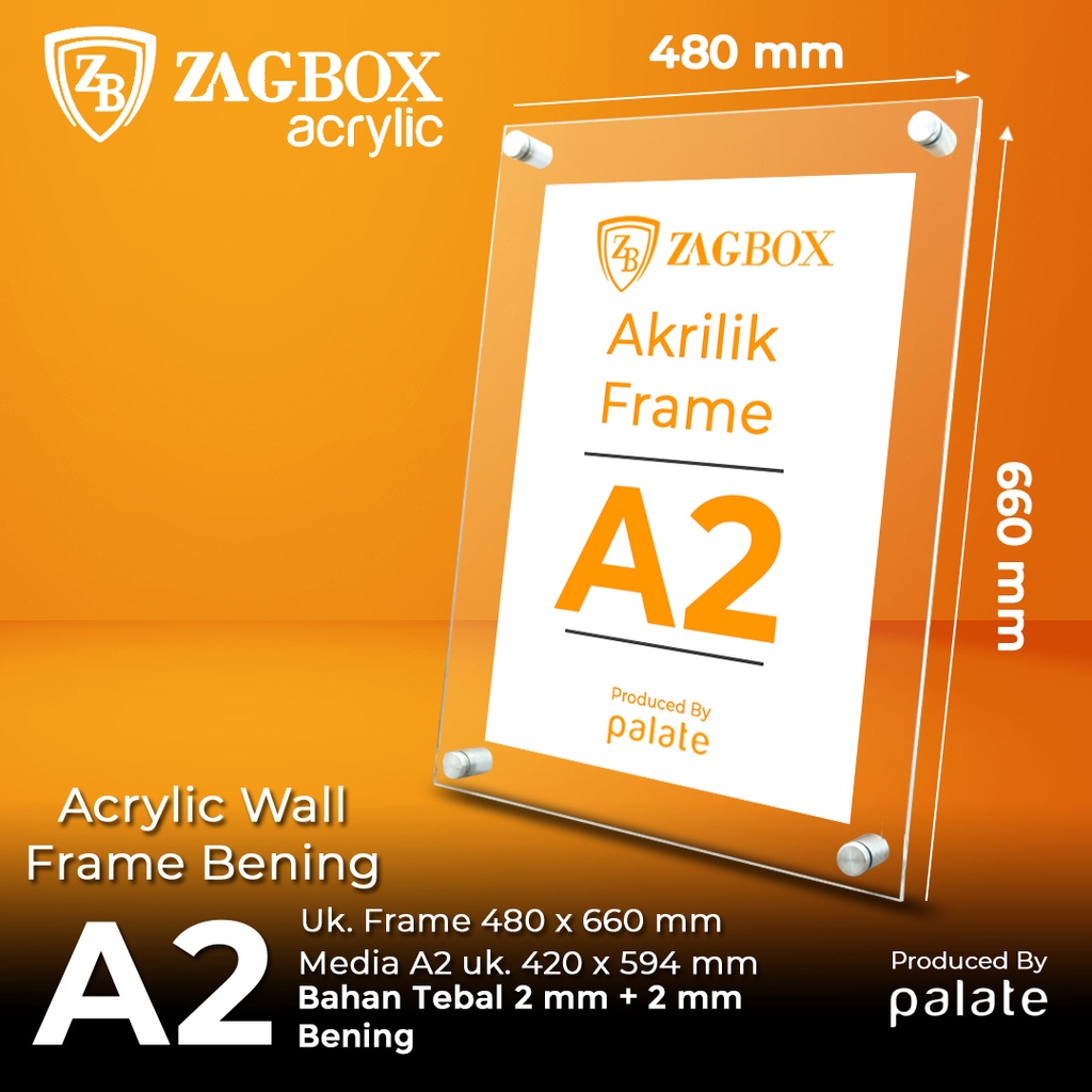 Jual Acrylic Photo Frame Akrilik Frame A2 2MM Landscape/Portrait
