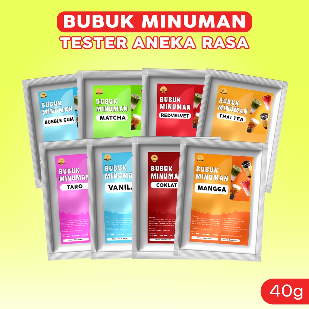 Jual Bubuk Minuman Aneka Rasa Serbuk Minuman Rasa 40gr Bubuk