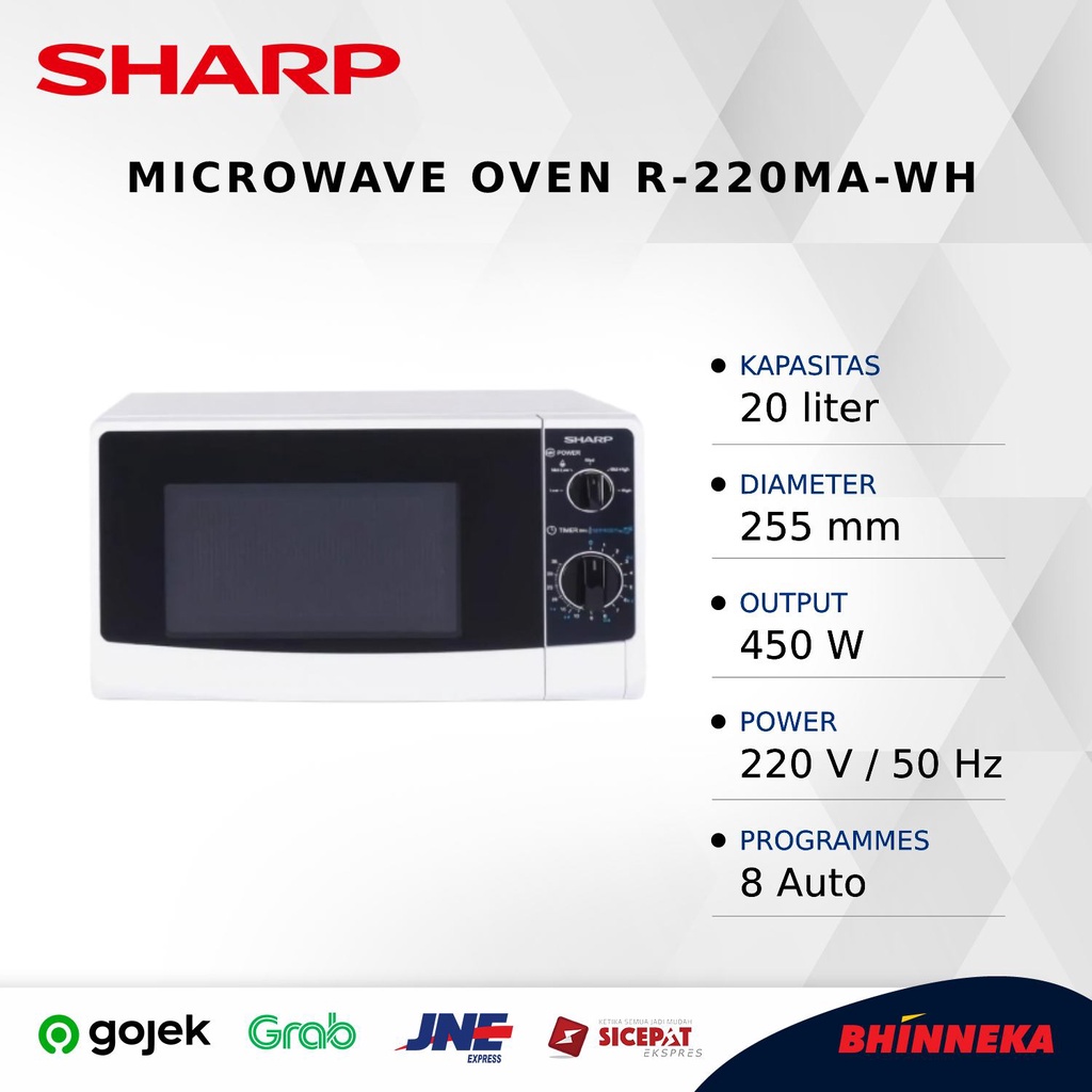Jual SHARP Microwave Oven R220MAWH Shopee Indonesia