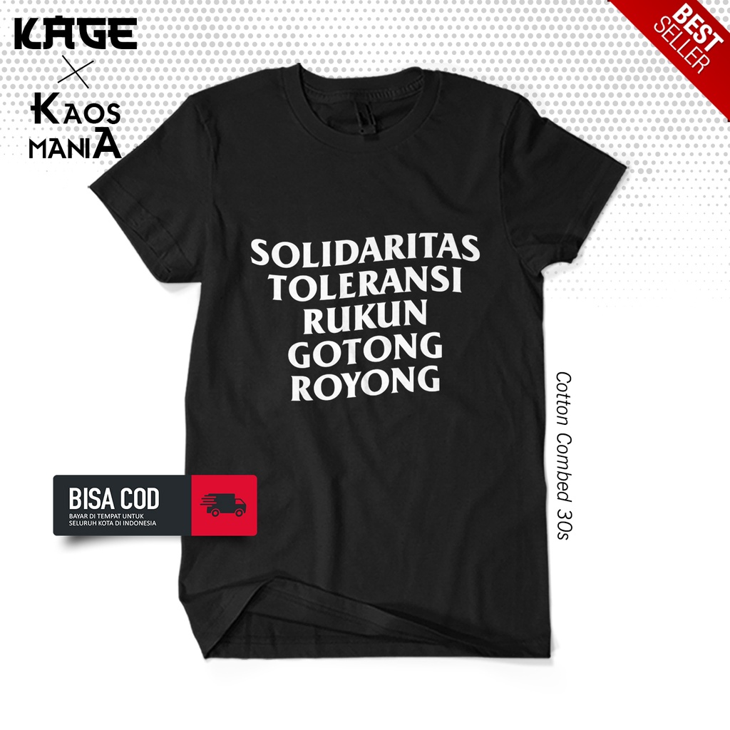 Jual Baju Kaos Pria Distro SOLIDARITAS TOLERANSI RUKUN GOTONG ROYONG ...