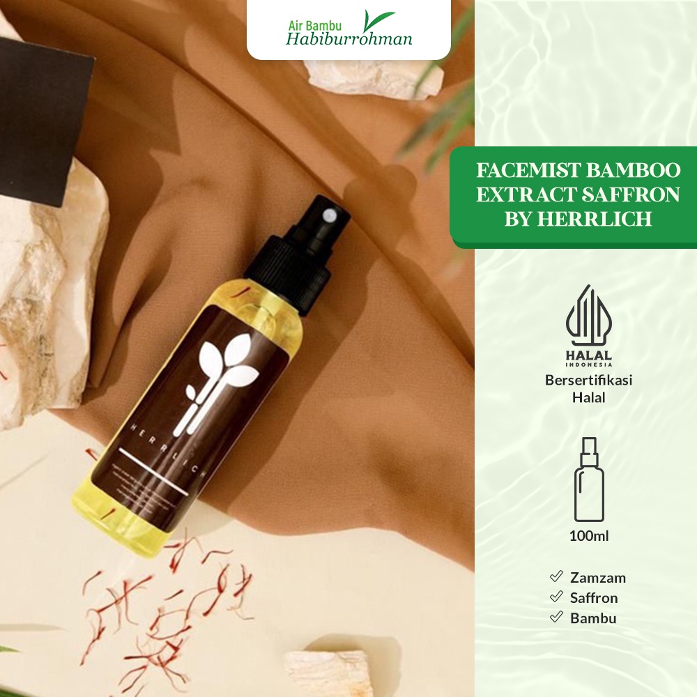 Jual Air Bambu Herrlich Face Mist Saffron Zam Zam Bamboo 100 ml untuk