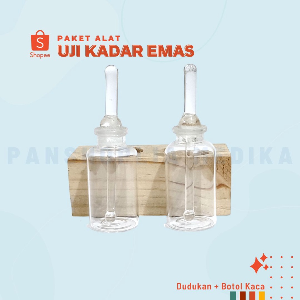 Jual Alat Tes Uji Kadar Emas / Botol Uji Emas + Dudukan Kayu 1 Set ...