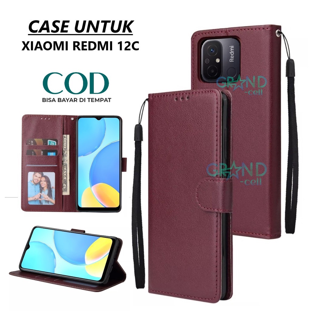 Jual case hp for XIAOMI REDMI 12C Premium flip wallet Flip case - Main Image