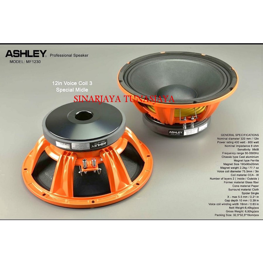 Jual Speaker Komponen Ashley Mf Ashley Mf Inch Shopee Indonesia