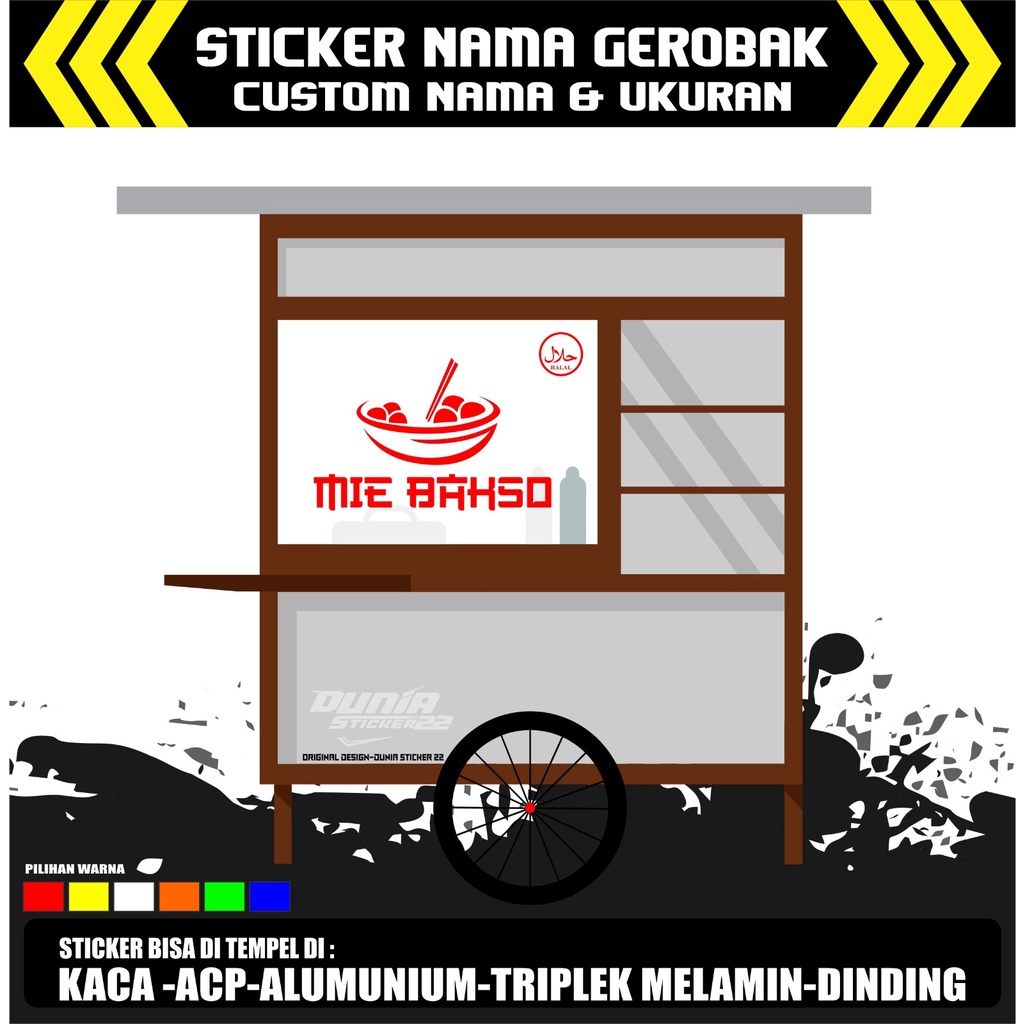 Jual Sticker Kaca / Cutting Sticker Kaca / Sticker Nama Gerobak ...