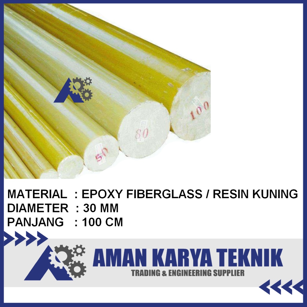 Jual Resin Kuning Batangan ( Epoxy Fiberglass Rod ) Dia. 30 mm x 1000 ...