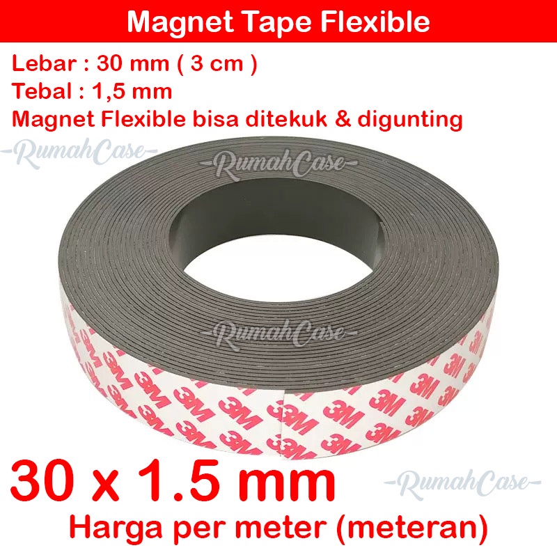 Jual Magnet tape 3M - 30x1.5mm per 1 meter meteran kassa kawat nyamuk