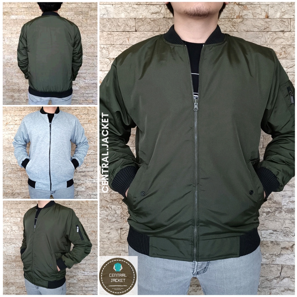 Jual Jaket Bomber Pria Bolak Balik Premium Jaket Bomber Polos Parasut Taslan Tebal Shopee 2444