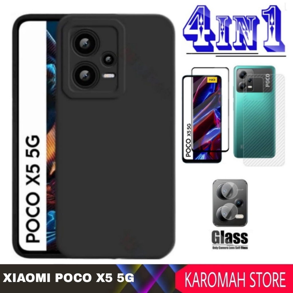 Jual PAKET 4 INC 1 CASE XIAOMI POCO X5 5G Ultra Slim matte Premium ...