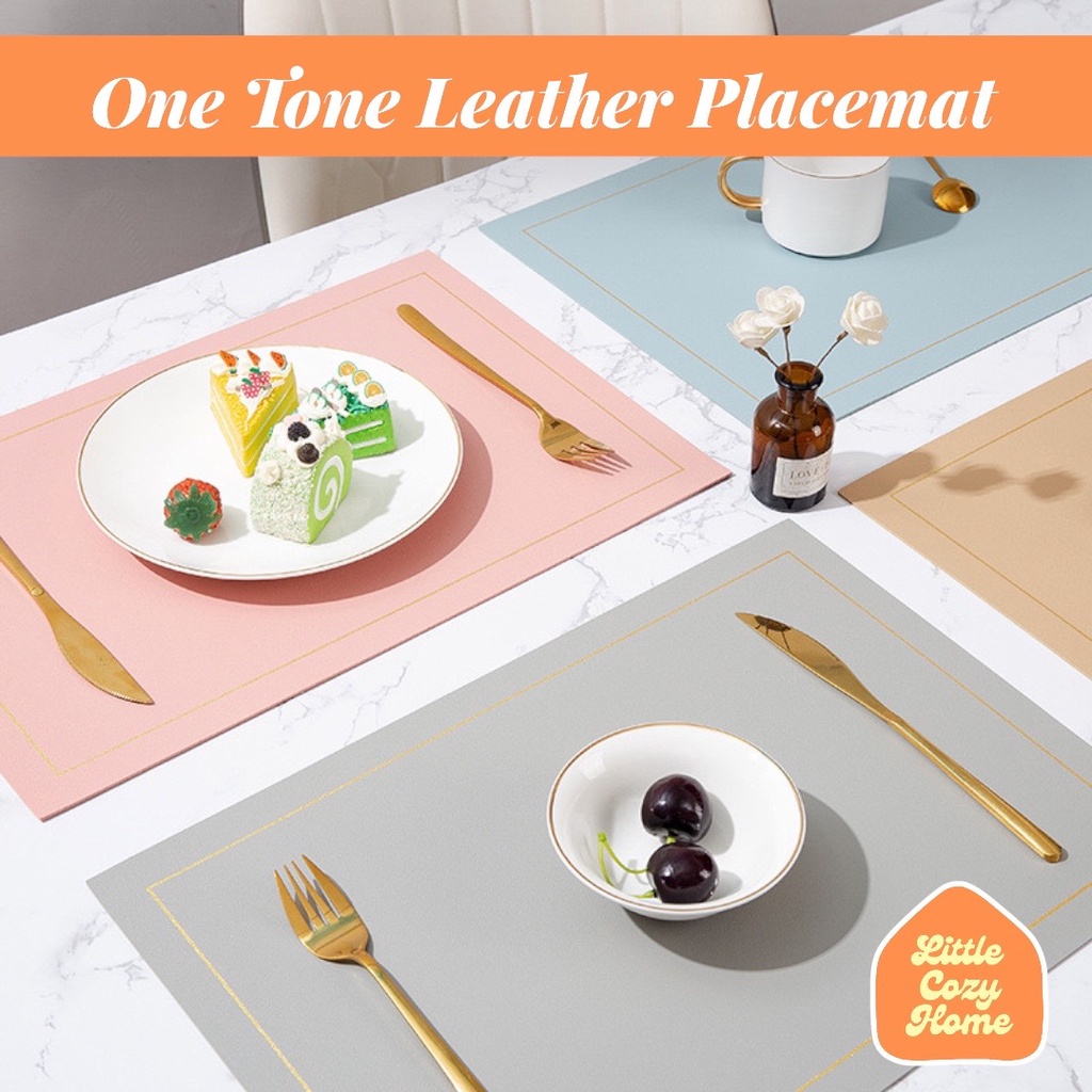 Jual ONE TONE LEATHER PLACEMAT / / Alas Meja Makan / Tablemat / Taplak ...