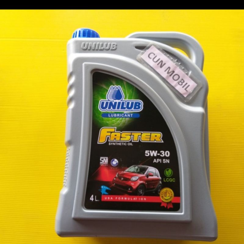 Jual Oli Mesin UNILUB FASTER Synthetic Oil 5W-30 API SN Isi 4 Liter ...