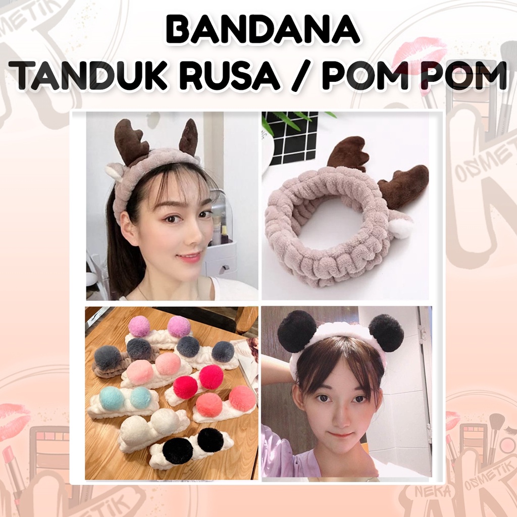 Jual BANDANA KOREA STYLE / HEADBAND BANDO KOREA UNTUK WANITA ( POMPOM
