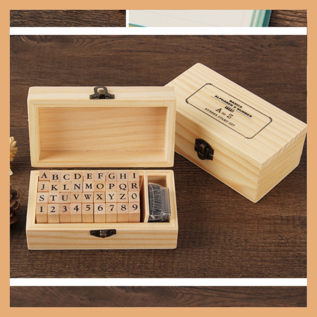 Jual A-TO-Z BASIC ALPHABET & NUMBER WOODEN RUBBER STAMP SET | Shopee ...