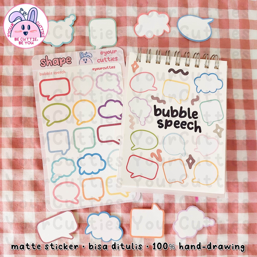 Jual [SHEET] STICKER BUBBLE SPEECH PLANNER JURNAL DECO LUCU ESTETIK ...